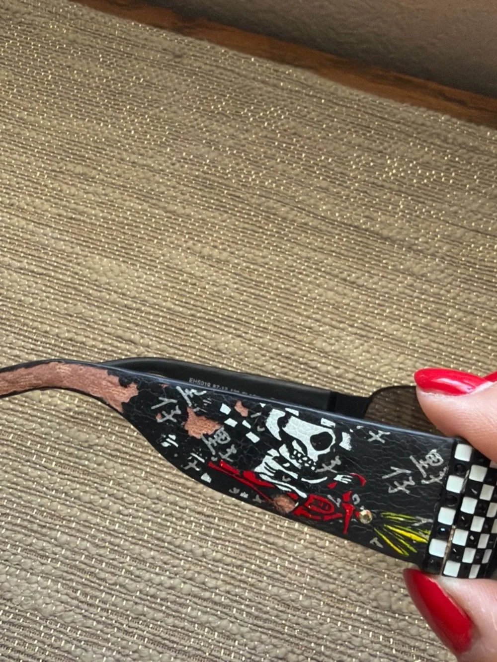Ed Hardy Black Sunglasses with Logo Accent crystal stones.